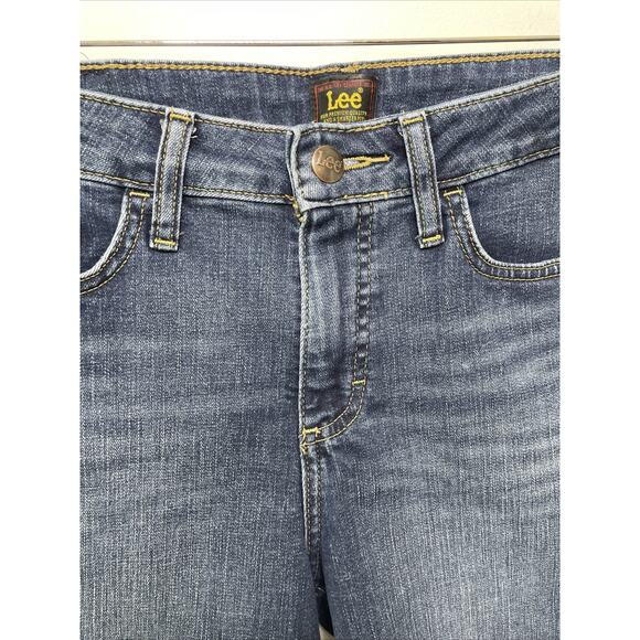 Lee Jean Bermuda Shorts Regular Fit Mid Rise Blue Women 10 M Summer Modest - Picture 2 of 10